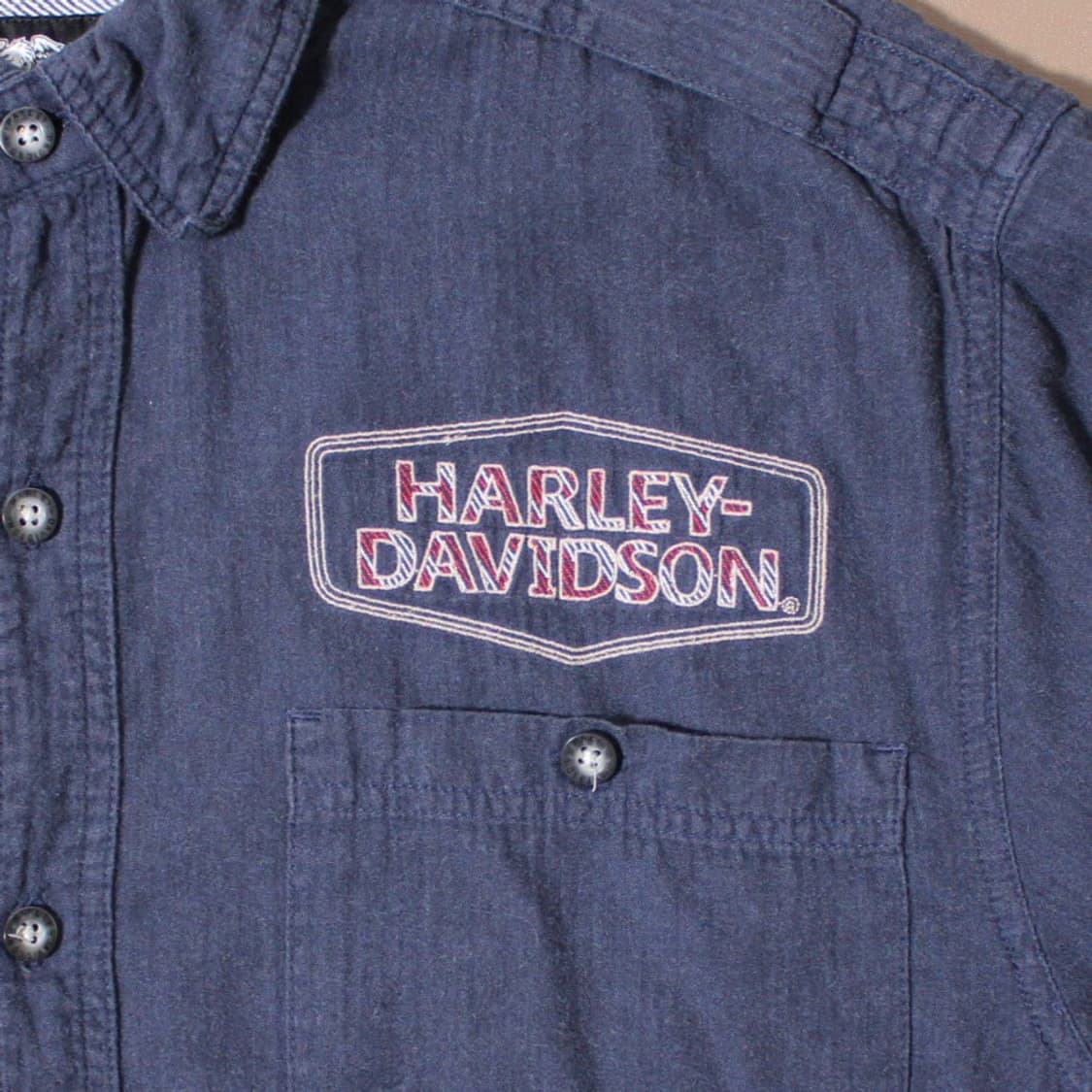 00's Harley-Davidson 할리 데이비슨 자수 워크 반팔셔츠 상품이미지4