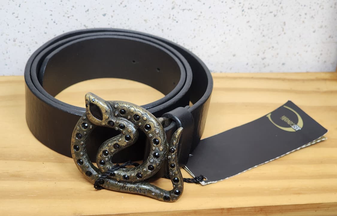 Just Cavalli 뱀 버클 가죽 벨트 90 MADE IN ITALY 상품이미지2