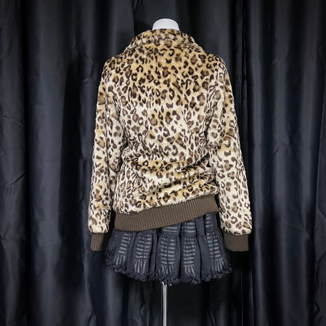 오네갸루 호피 캬라멜 브라운 퍼자켓 상품이미지3