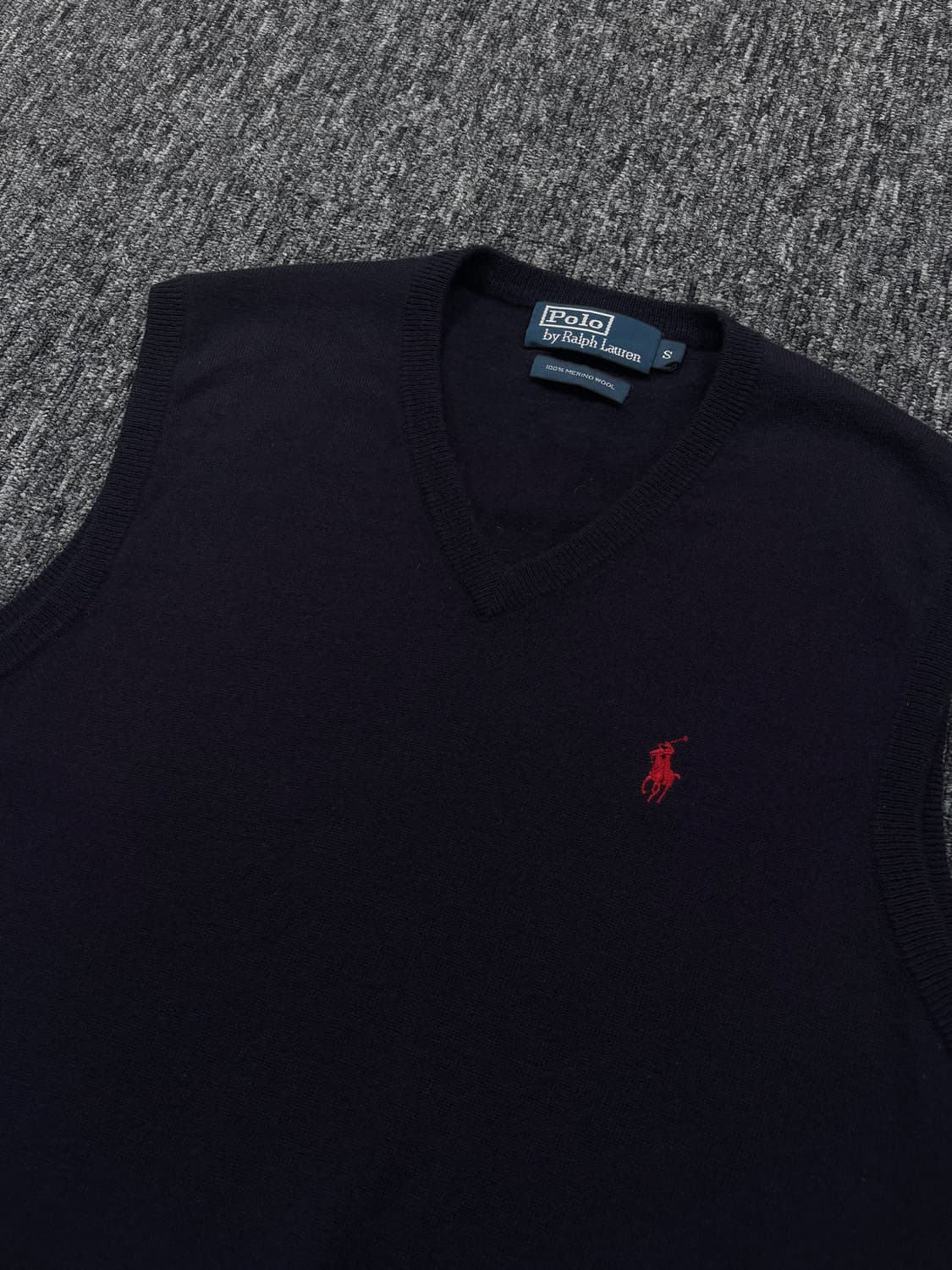 폴로 메리노울 네이비 니트 베스트 상품이미지4