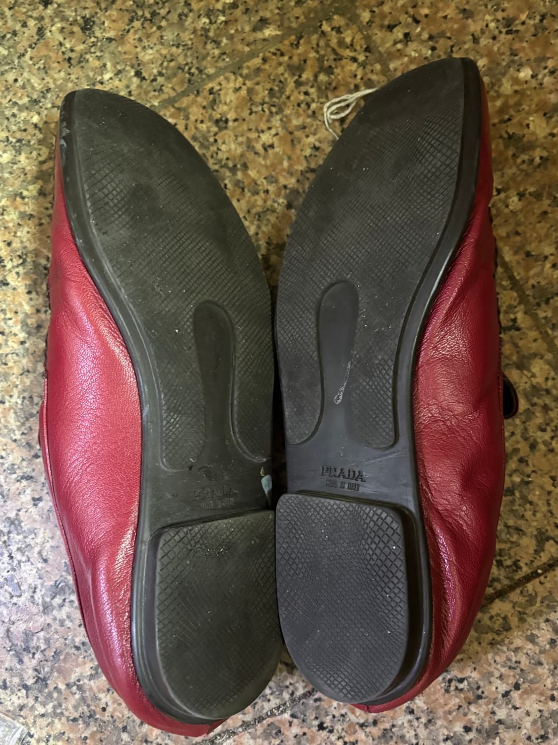 프라다 레드 플랫 로퍼 8.5 상품이미지4