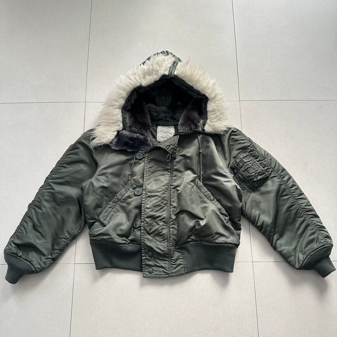 80s 오리지널 군납 알파 N-2B 미공군 플라이트 자켓 M  상품이미지1