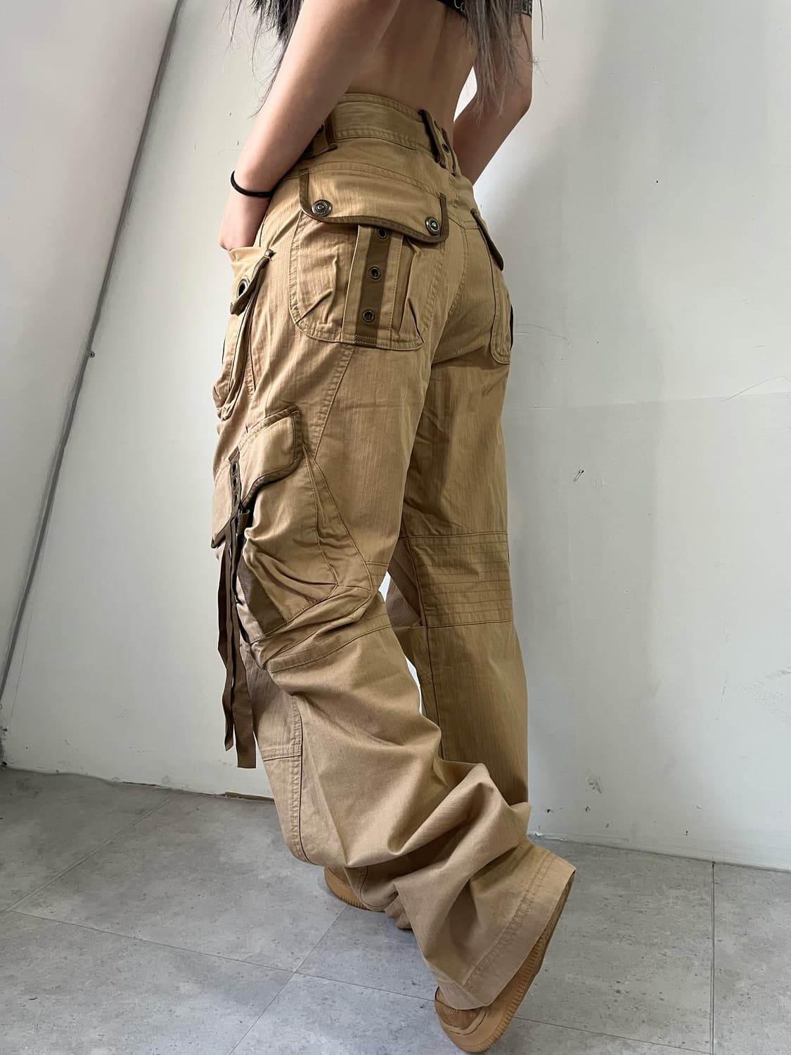 브라운 베이지 와이드 카고팬츠 상품이미지7