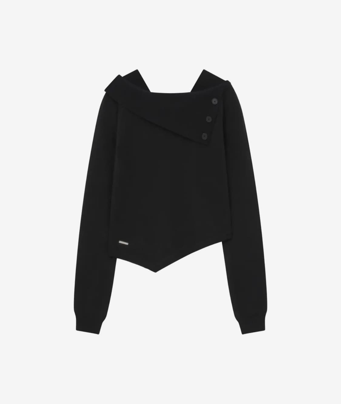 미세키서울 Oblique line button knit BLACK 상품이미지1