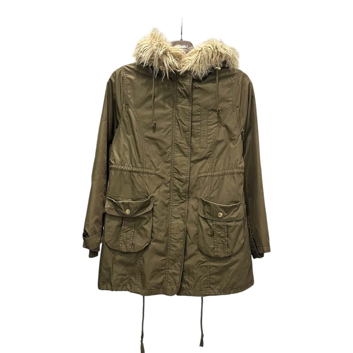  JPN VINTAGE 야상 파카 퍼후드 탈부착 안감 스트링 디테일 카키 상품이미지1
