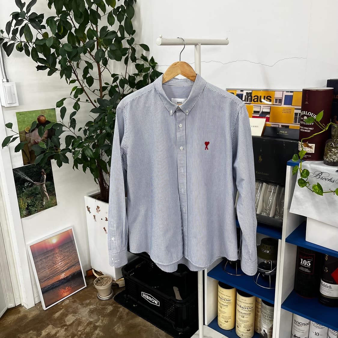 아미 스트라이프 버튼다운 옥스포드 셔츠 43 상품이미지1