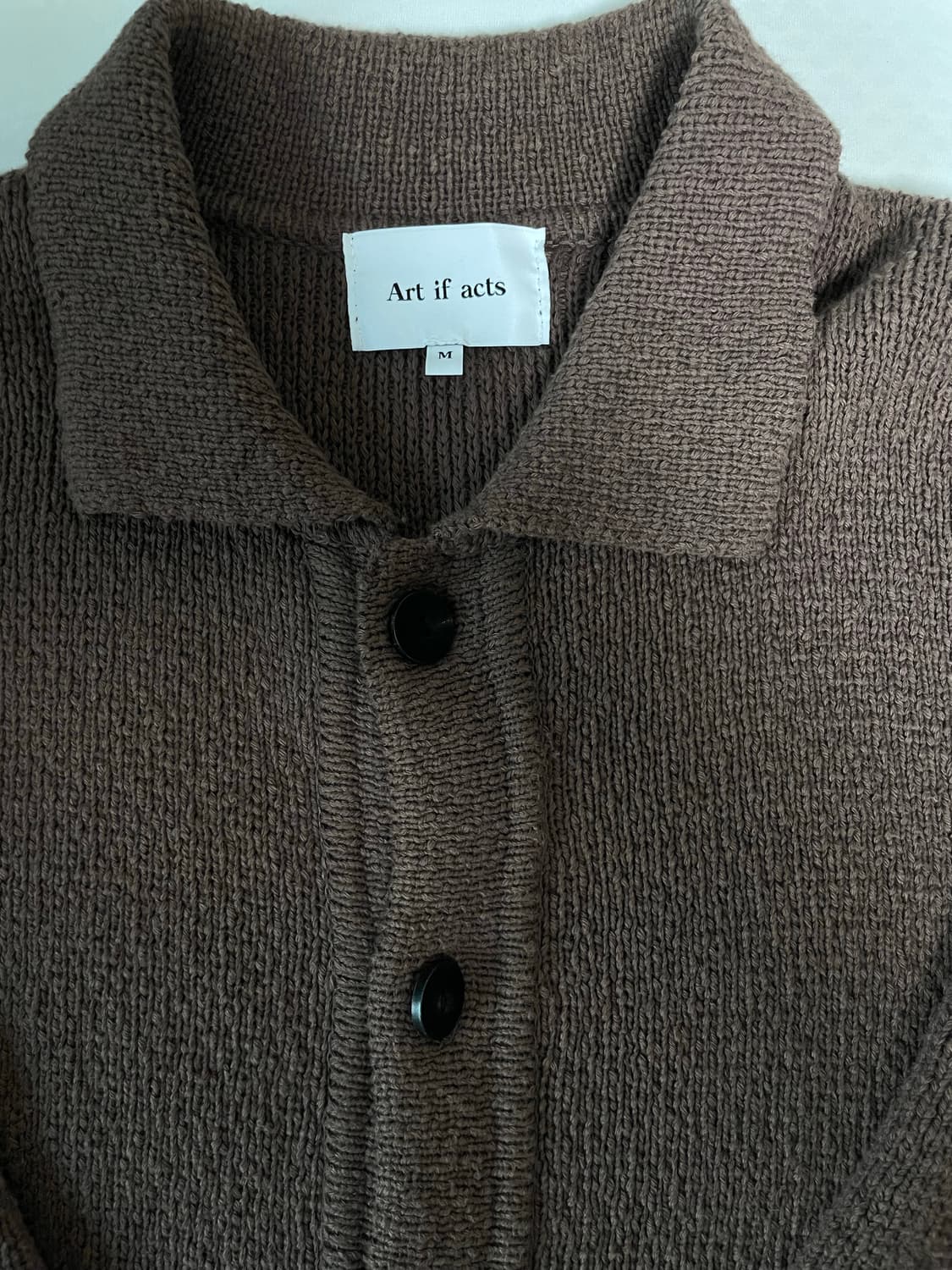 (M)아트이프액츠 부클니트가디건 브라운 상품이미지3