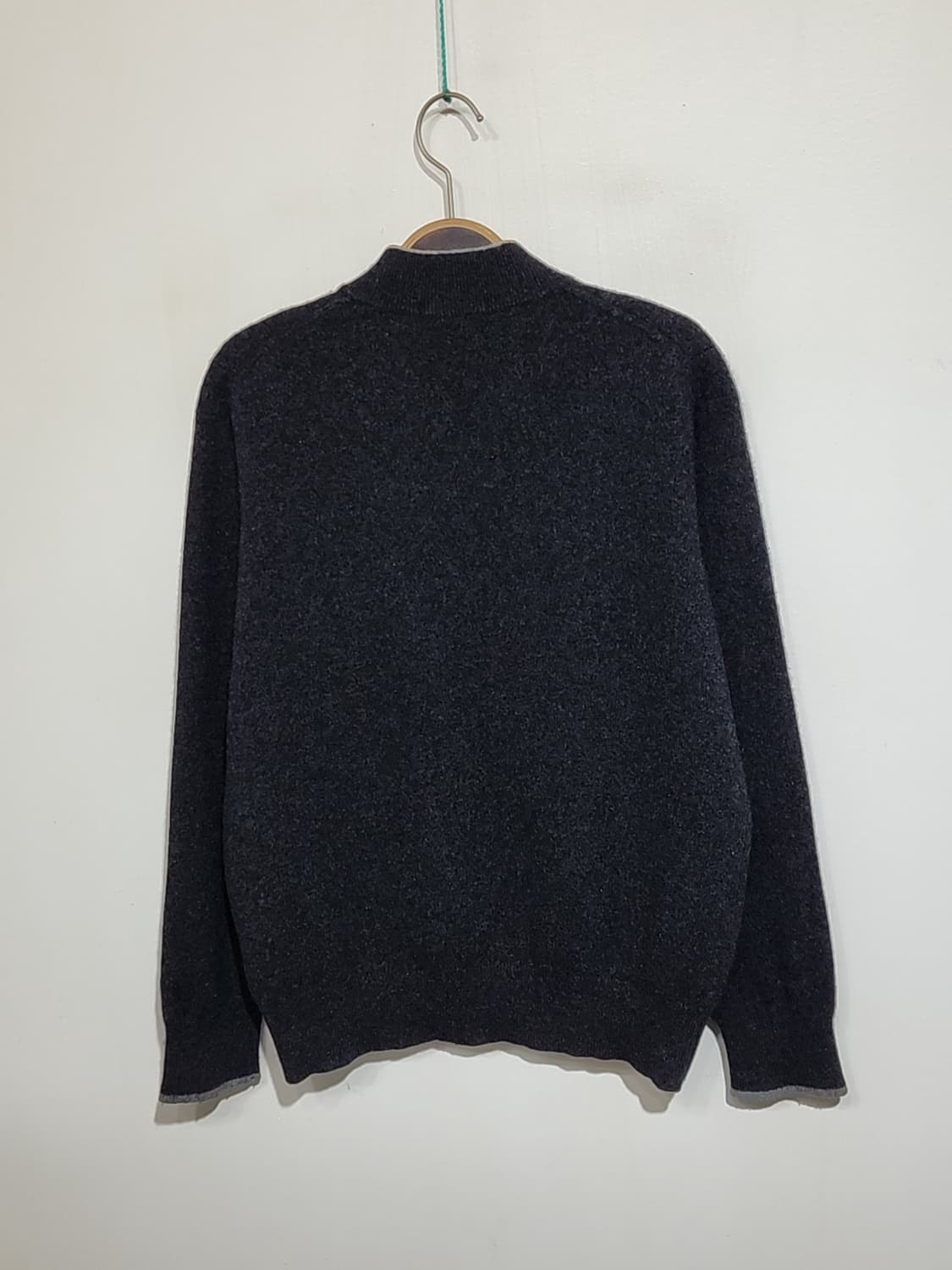 (XL) 반폴라 캐시미어 니트 차콜 무지 반목 스웨터  상품이미지5