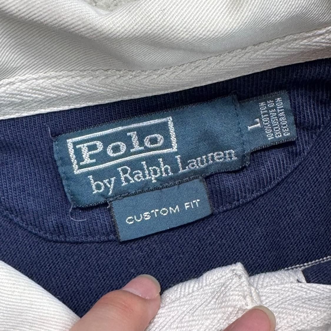 RALPH LAUREN 스트라이프 럭비셔츠 네이비 상품이미지4