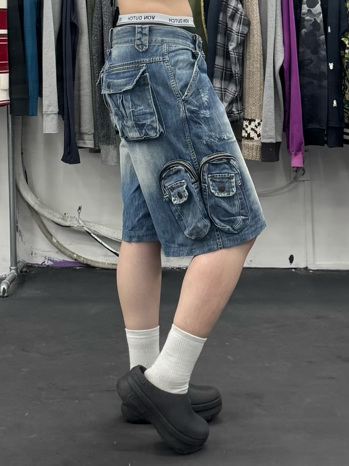 VTG 멀티포켓 데님 버뮤다팬츠 상품이미지2