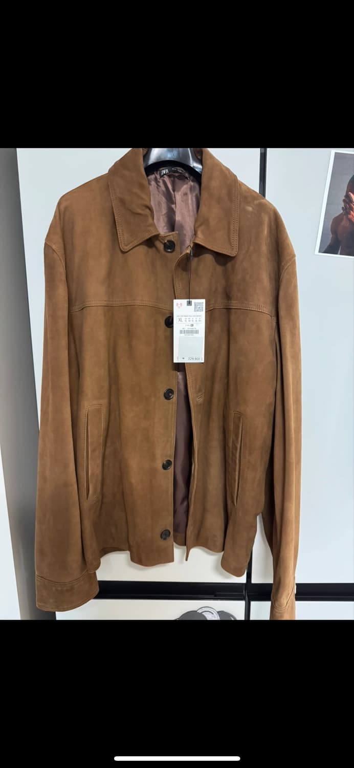 ZARA 자라 리얼 고트 스웨이드 레더 자켓 XL 상품이미지6