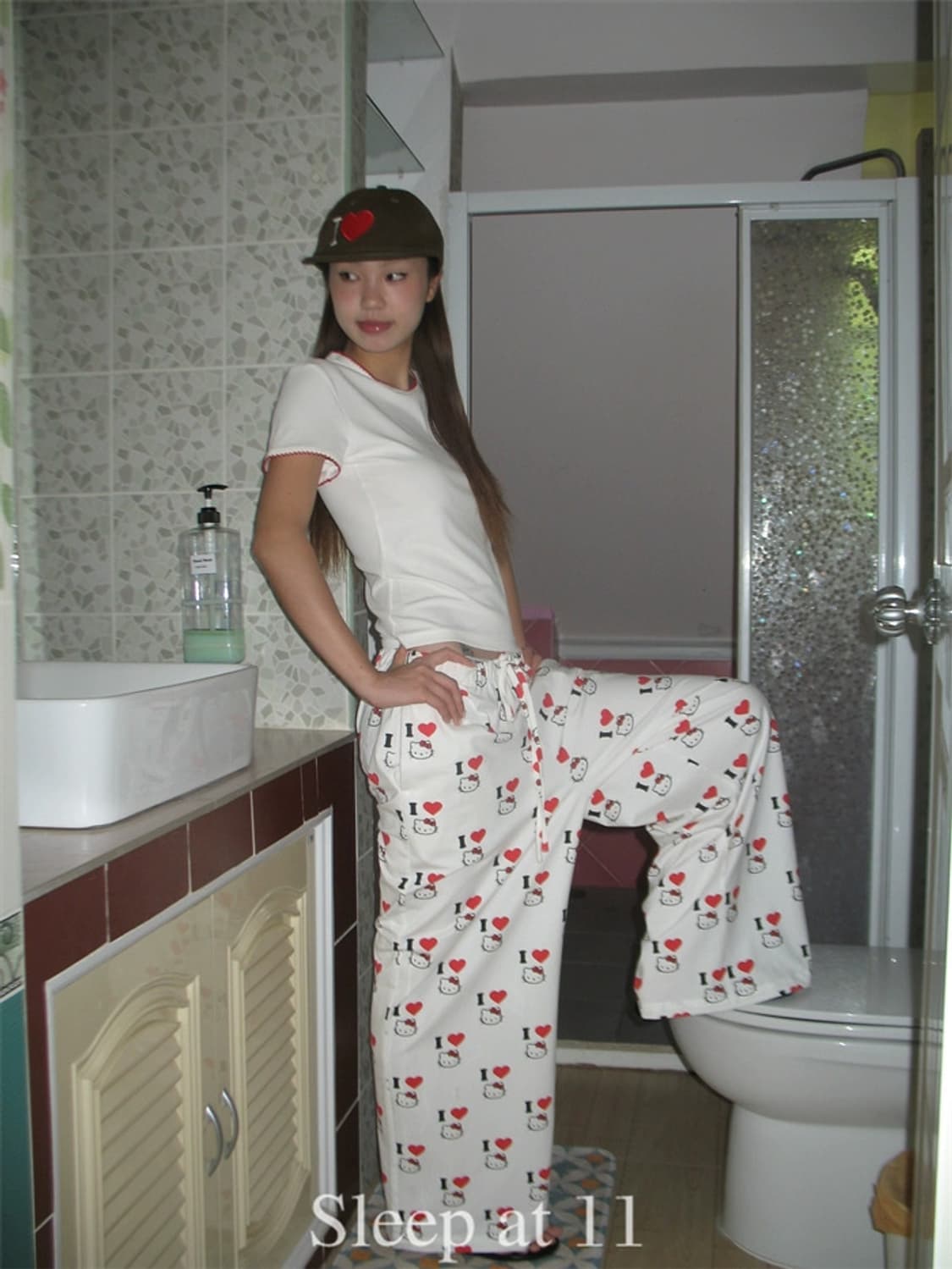 Sleep at 11 아이러브 헬로키티 트레이닝 팬츠 상품이미지3