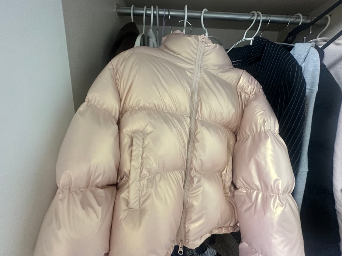 라퍼지포우먼 글로시 크롭 푸퍼 패딩 핑크 상품이미지1