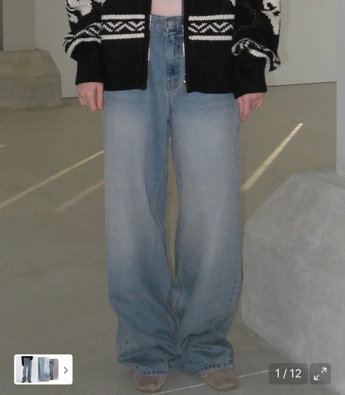 락케이크 딕시 로우라이즈 와이드 진 상품이미지2