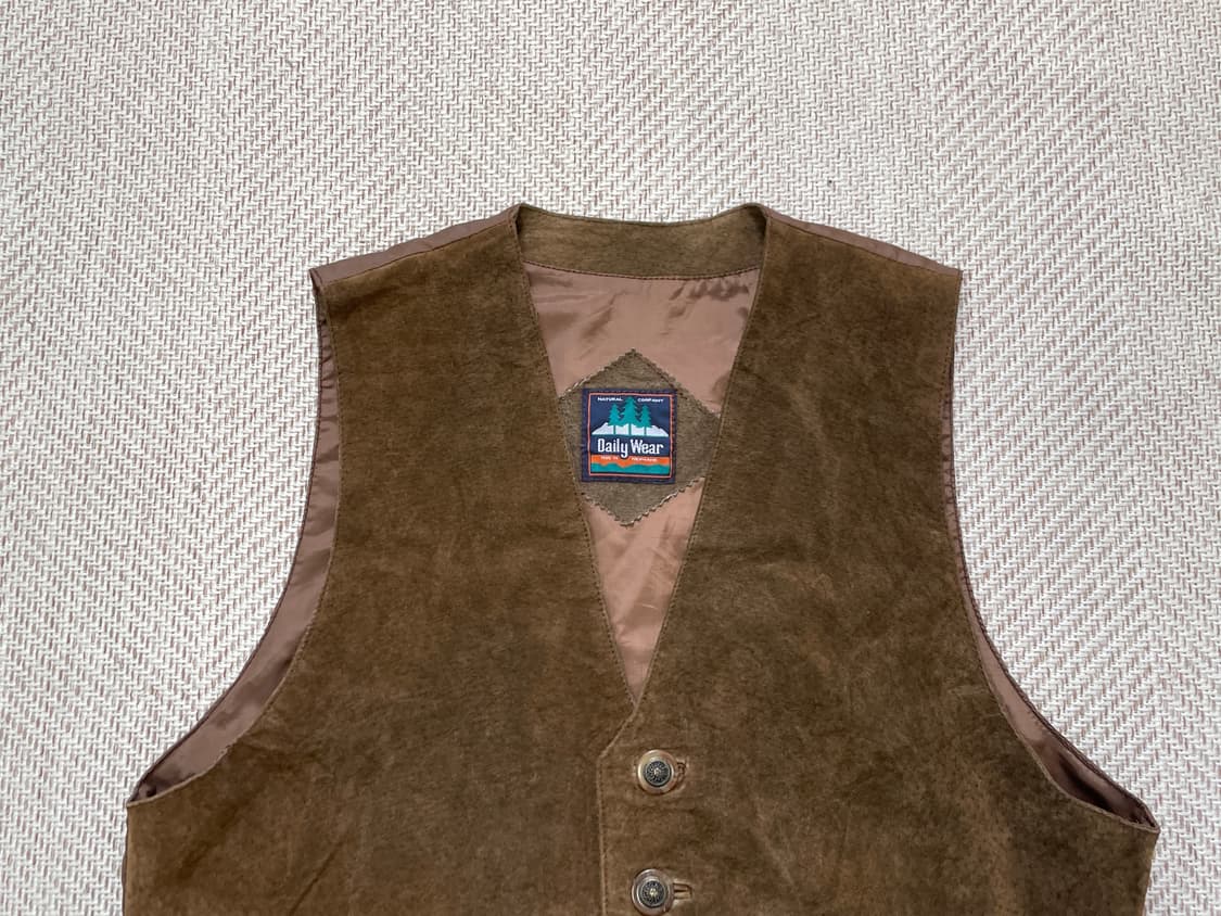 빈티지 브라운 레더 베스트  상품이미지4