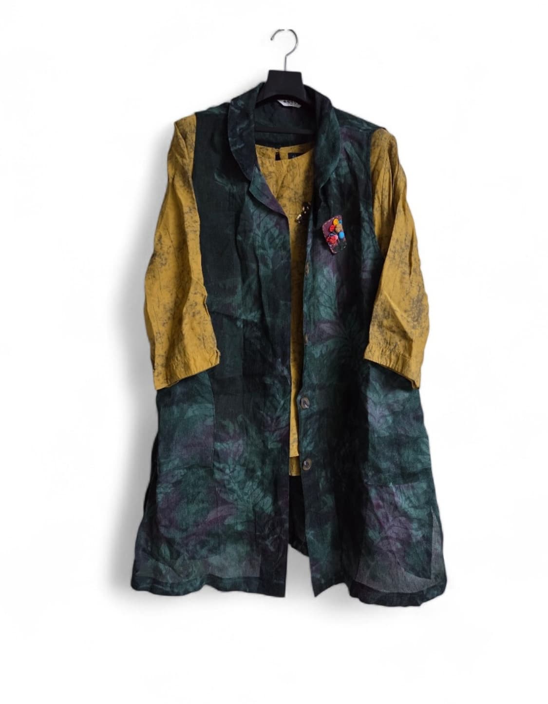 천연염색  인견100%  조끼 자켓 +블라우스  세트  상품이미지1