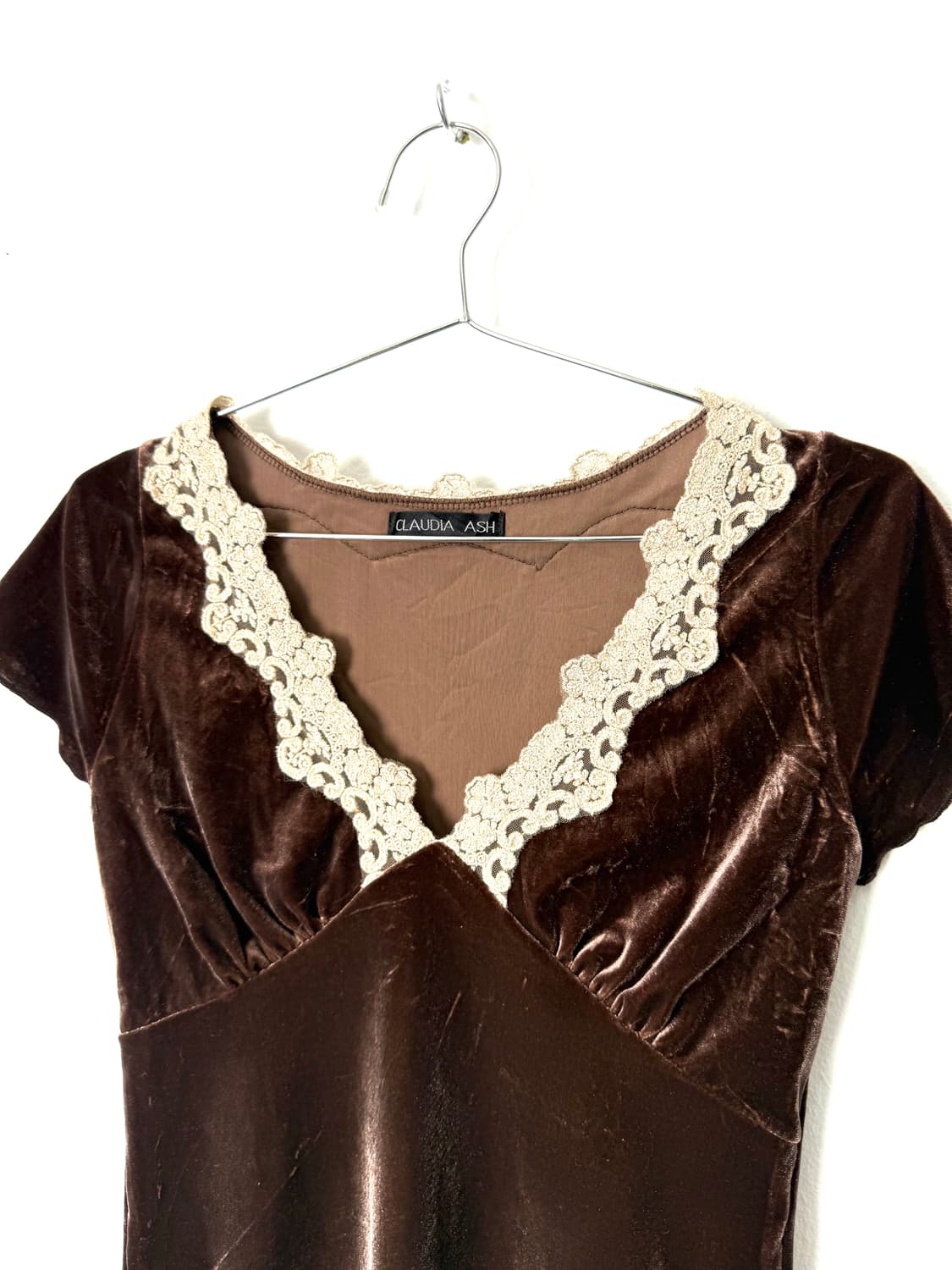 vintage velvet lace trim top  상품이미지2