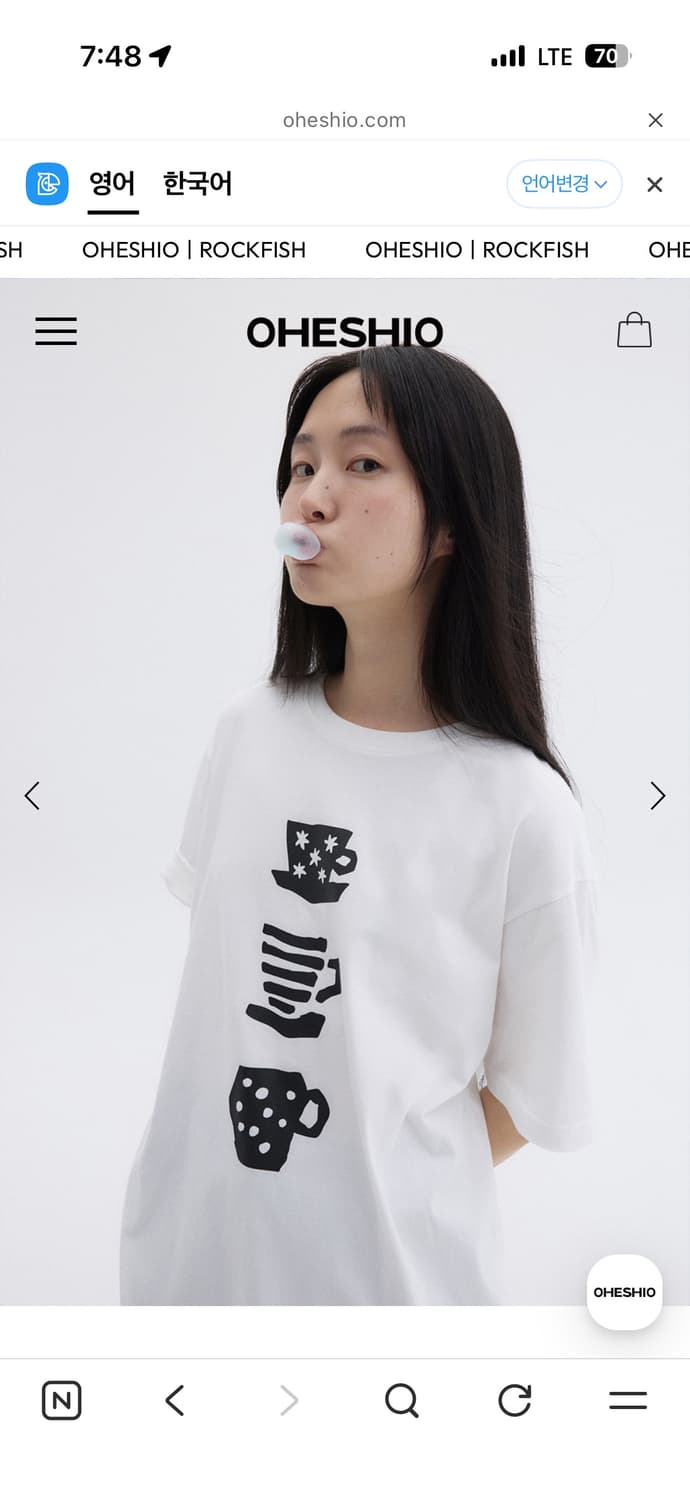 오헤시오 컵 오버핏 티셔츠 상품이미지2