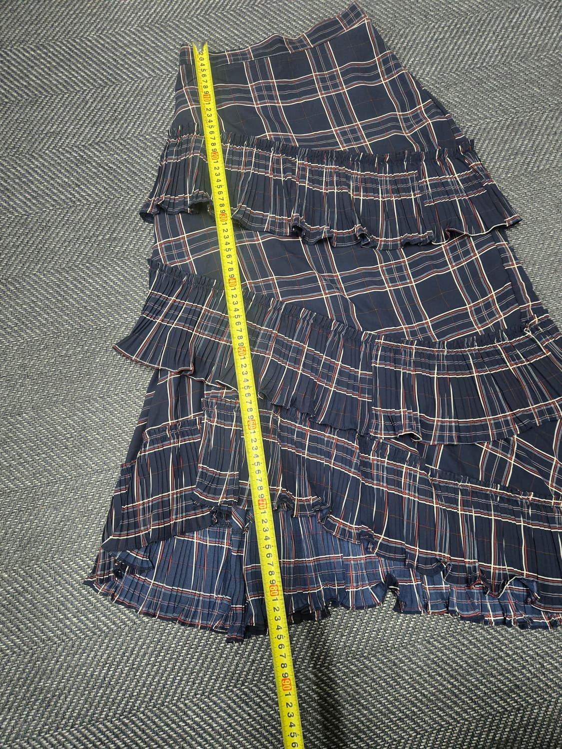 모어댄예스터데이 체크 패턴 프릴 캉캉 스커트 플리츠 밴딩치마 상품이미지7