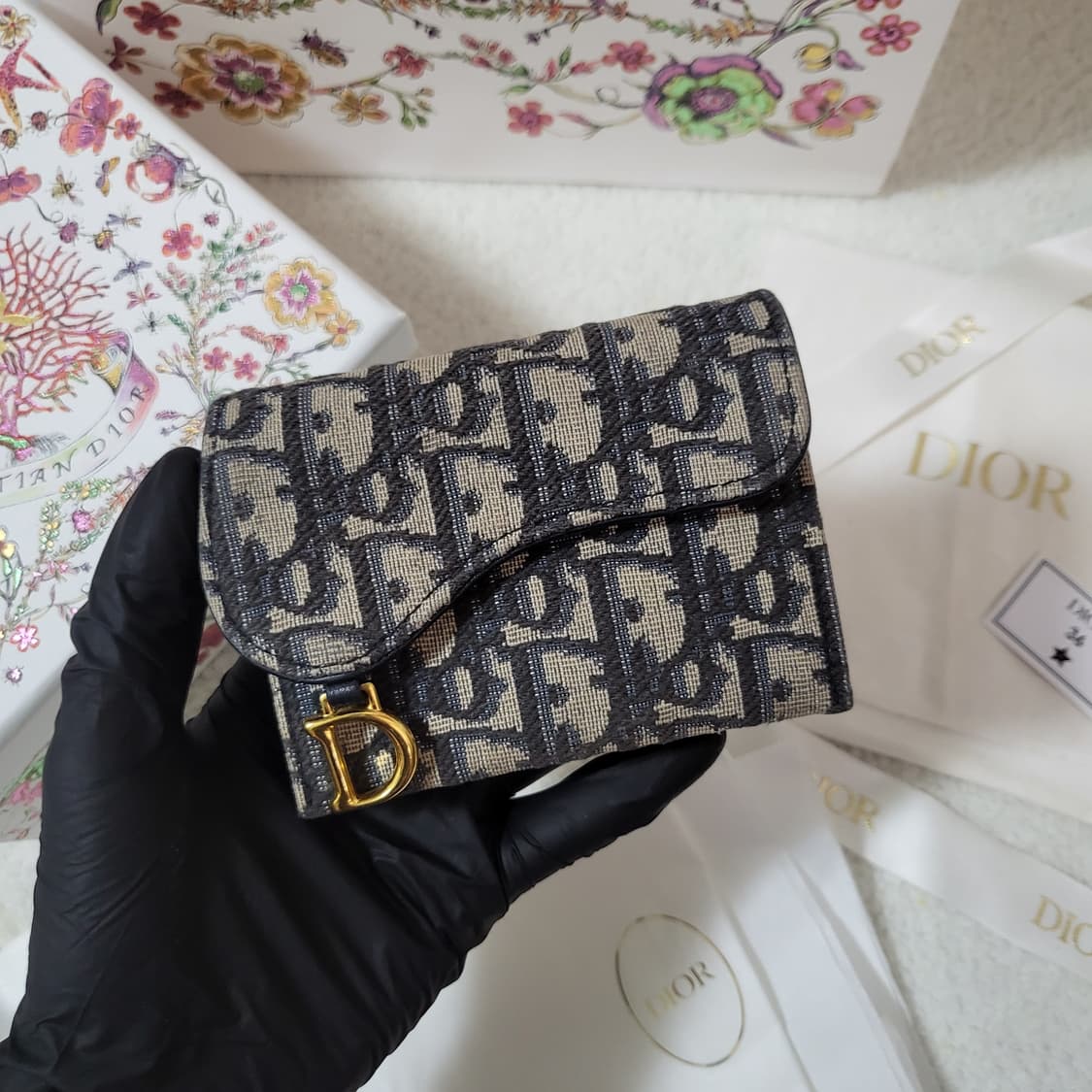 [풀구성] 디올 오블리크 새들 아코디언 카드지갑  상품이미지2