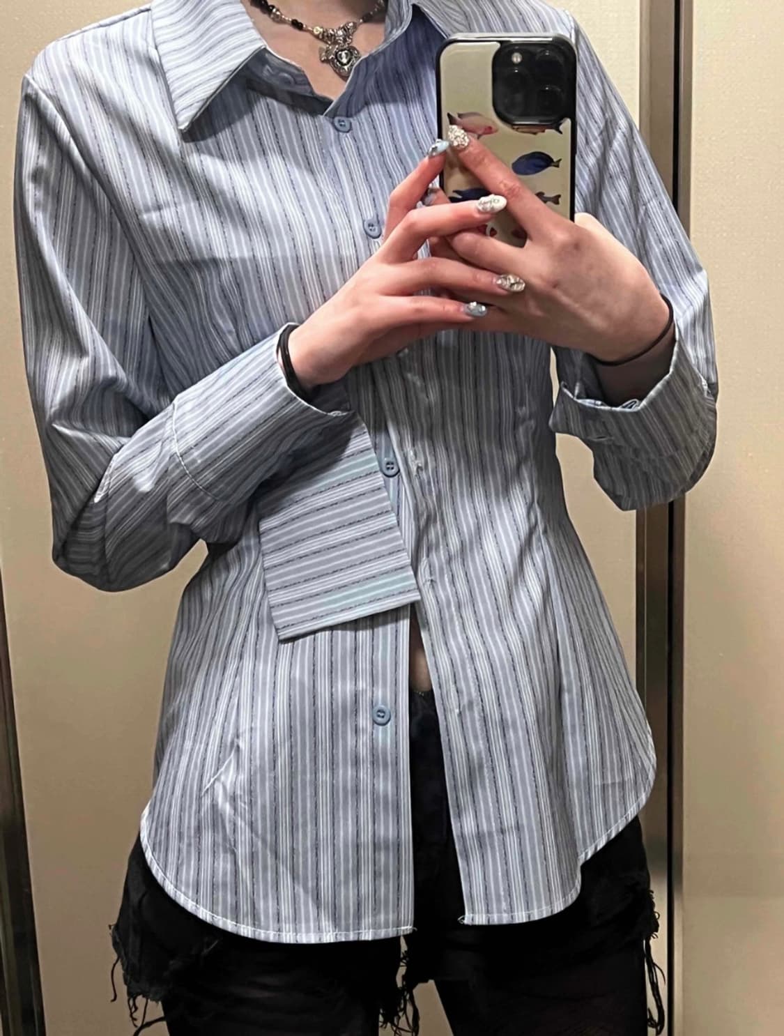 vintage blue check shirts 상품이미지1