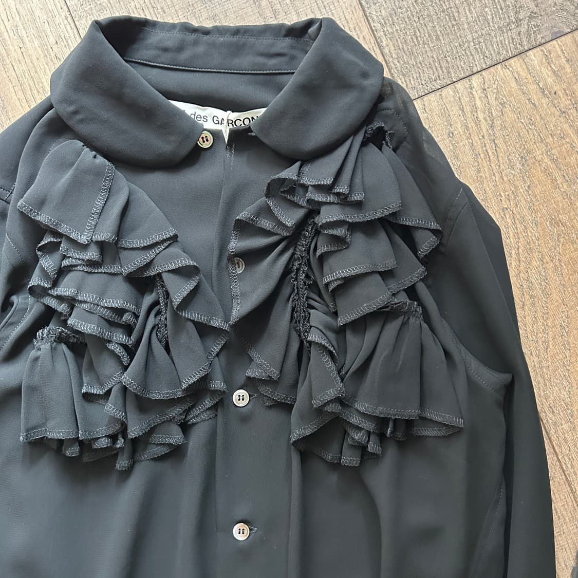 Double Ruffle Sheer Blouse 상품이미지4