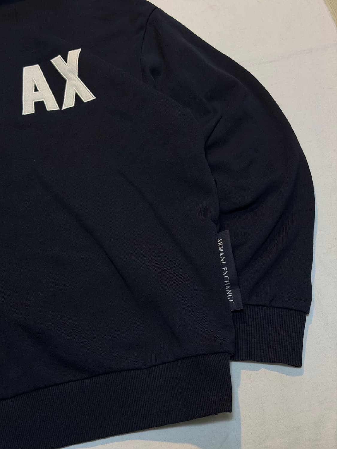 아르마니 익스체인지 로고 후드티 블랙 상품이미지2