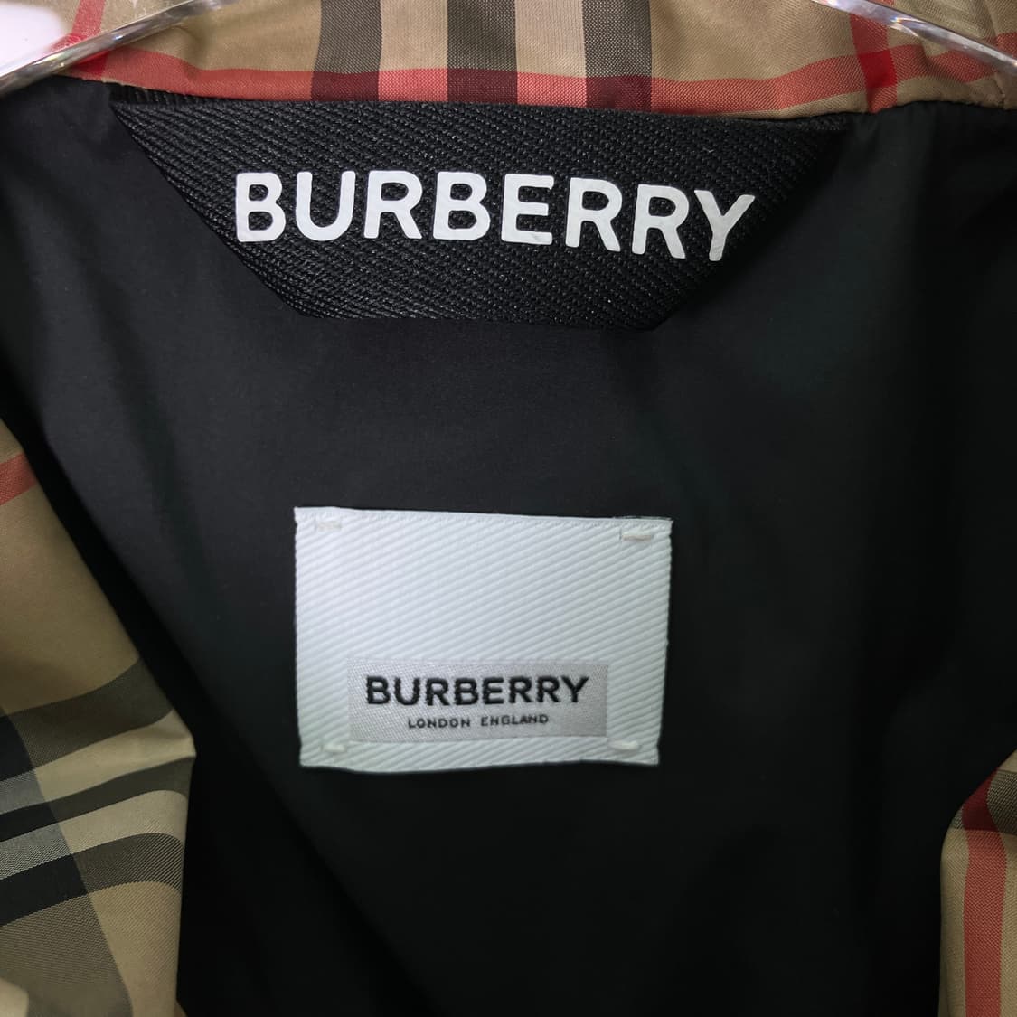 버버리 체크 드로스트링 후드 자켓  상품이미지3