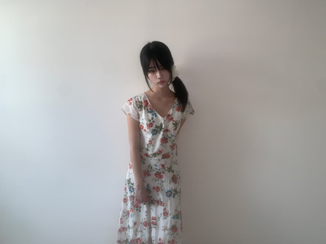 Floral v neck dress(ivory) 상품이미지6