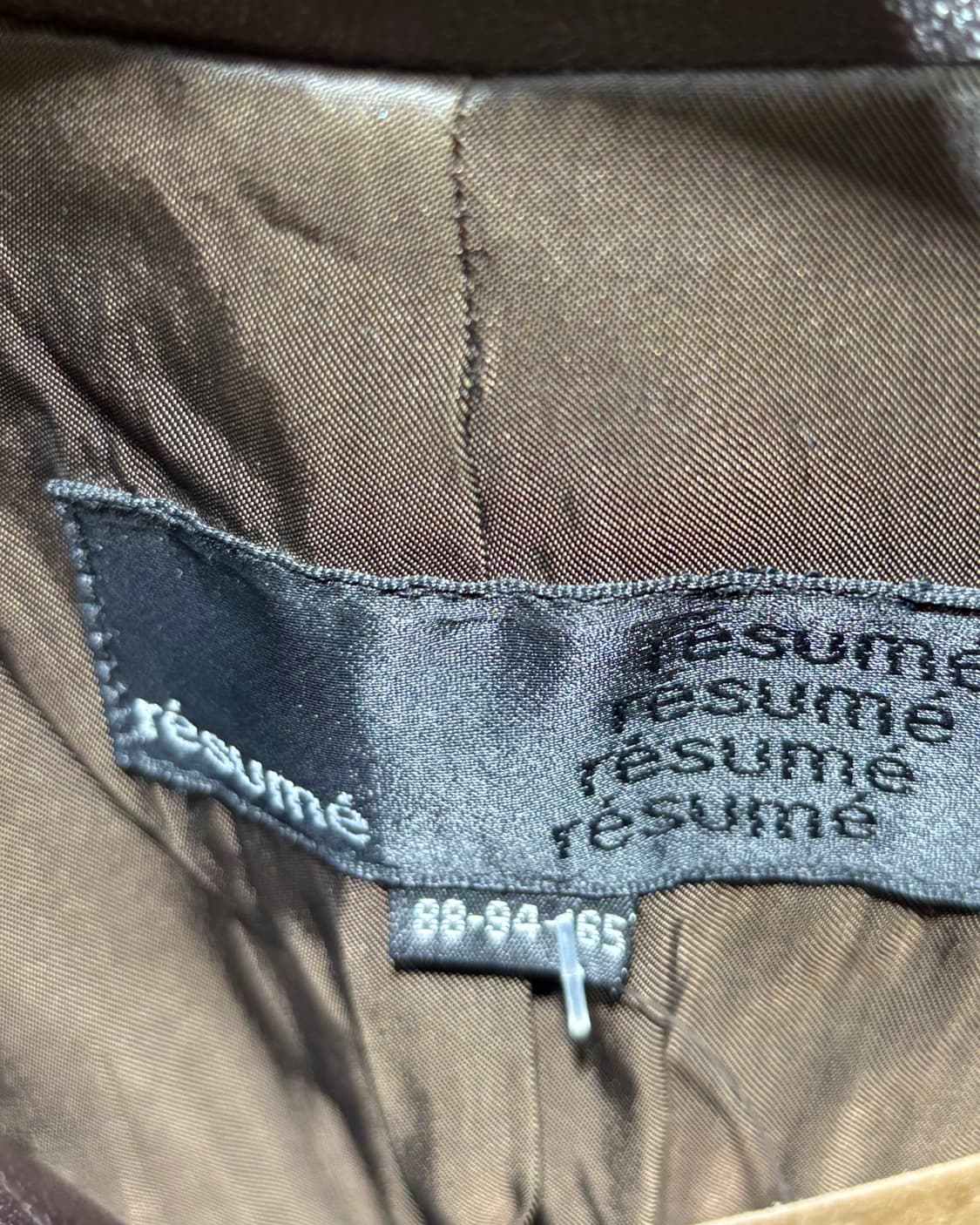 S 다크브라운 쉽스킨 반카라 레더 자켓  상품이미지5