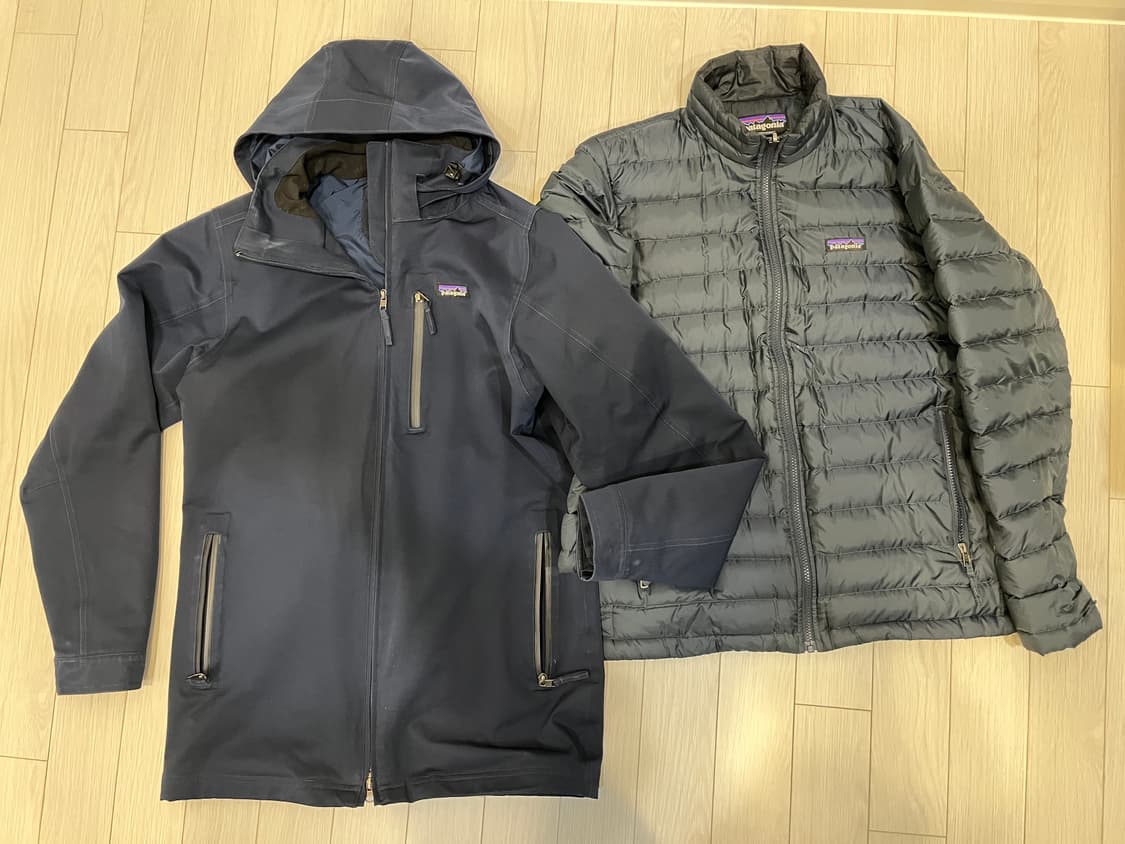 파타고니아 후드 다운자켓 S 네이비 (내피 포함) 상품이미지2