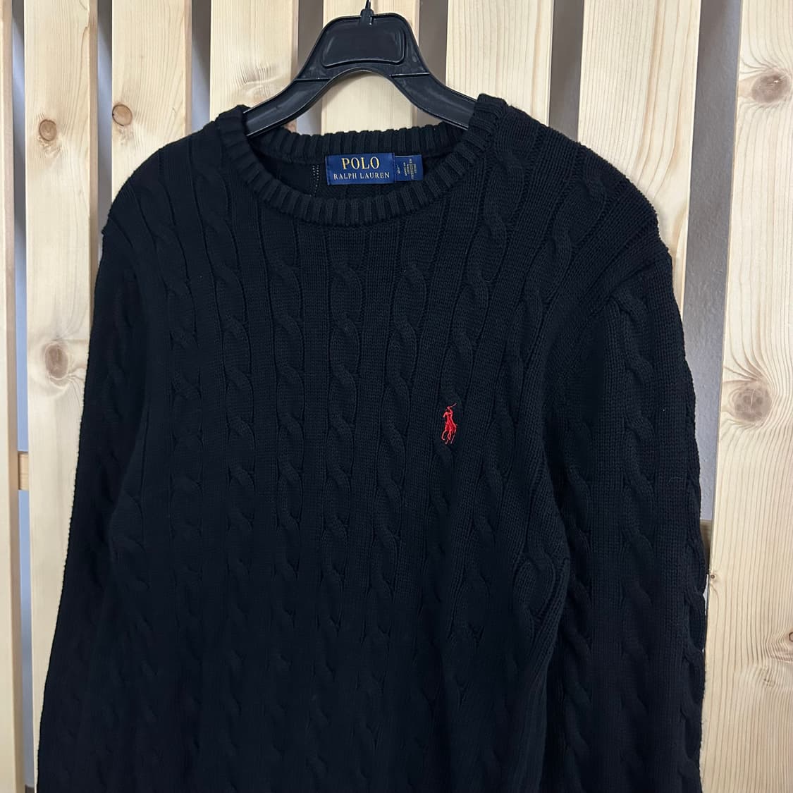 (S) 폴로 랄프로렌 케이블 블랙 니트 상품이미지3