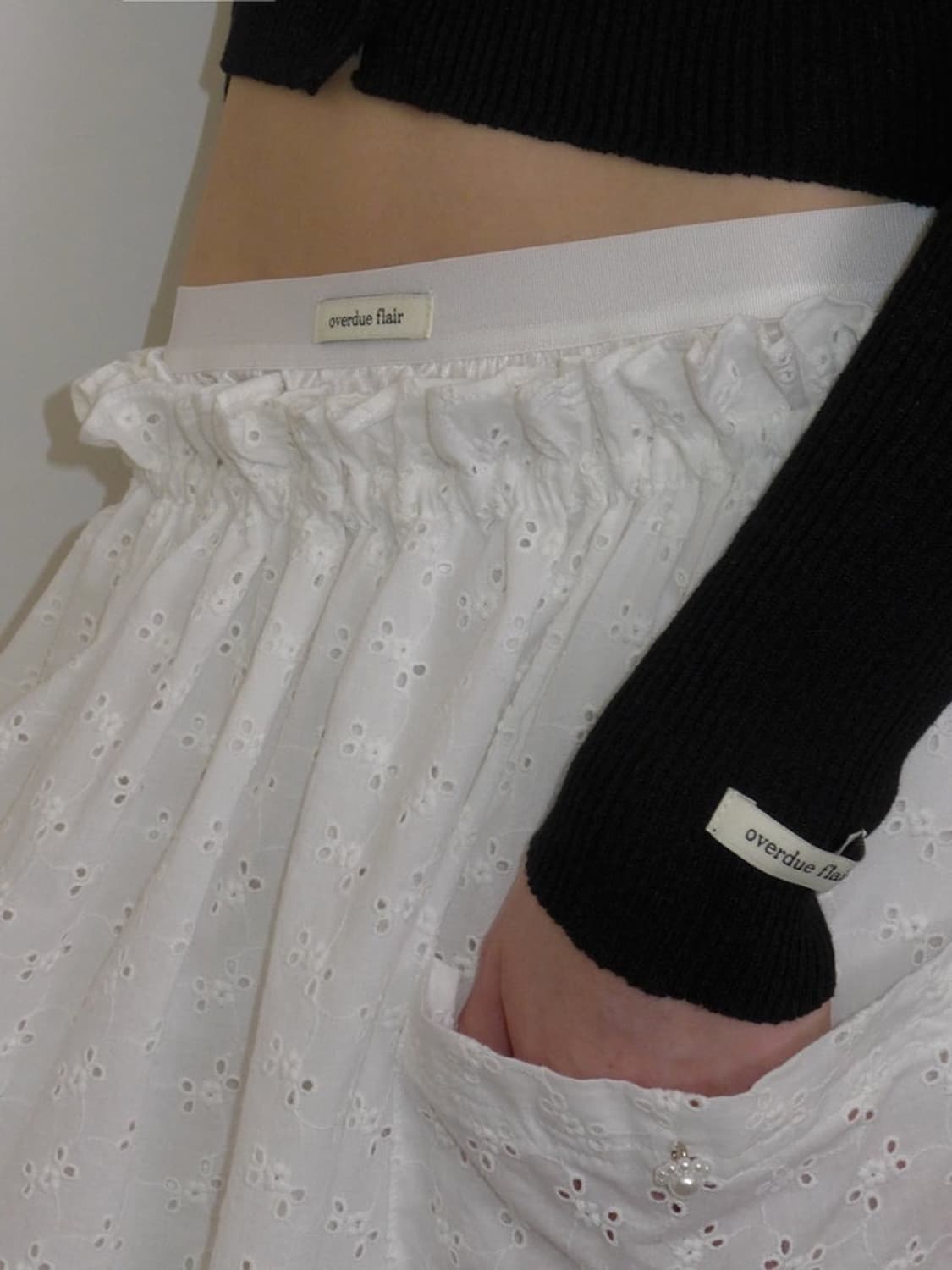 오버듀플레어 쉬어링 코튼 스커트  상품이미지2