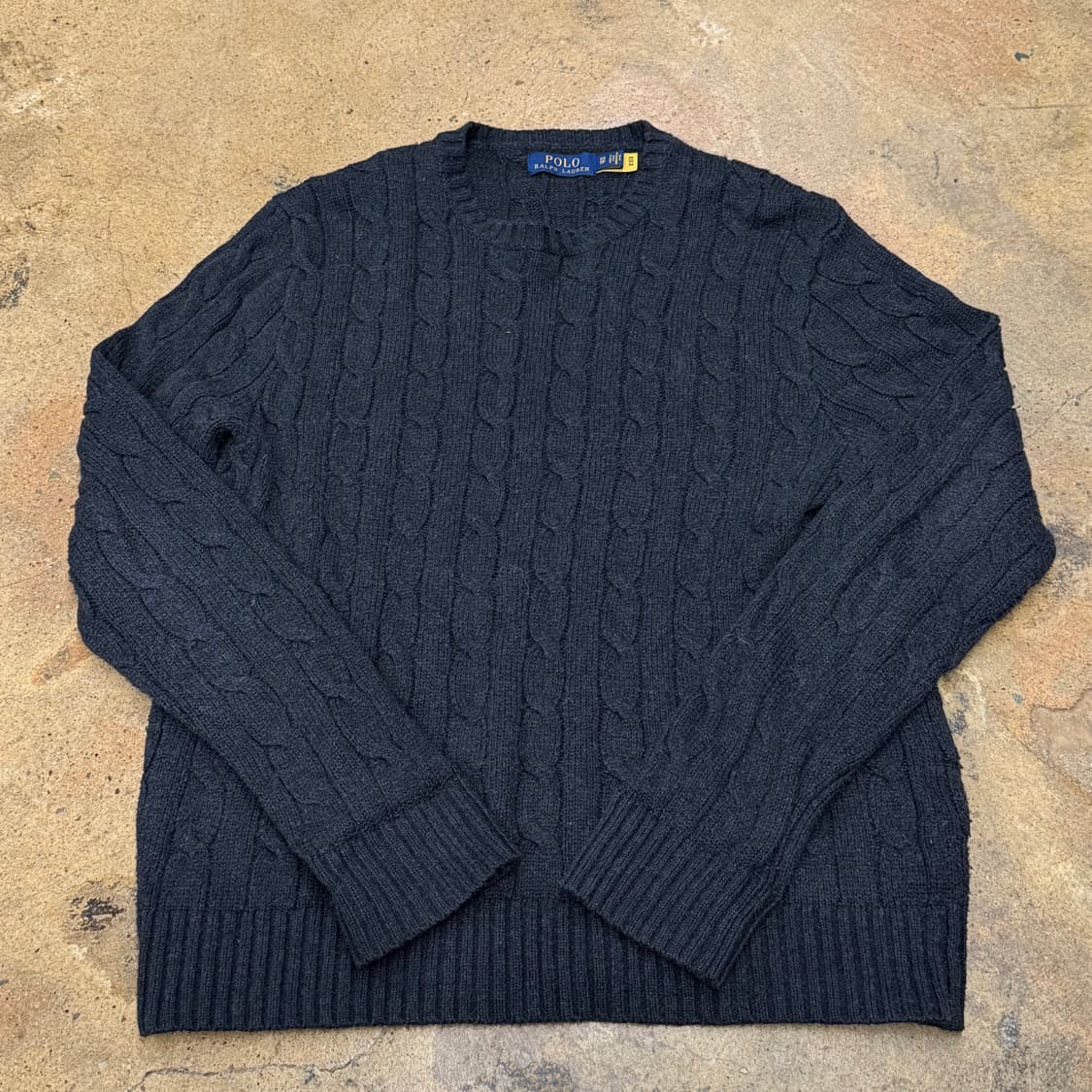 폴로 랄프로렌 올블랙 꽈배기 니트  상품이미지2