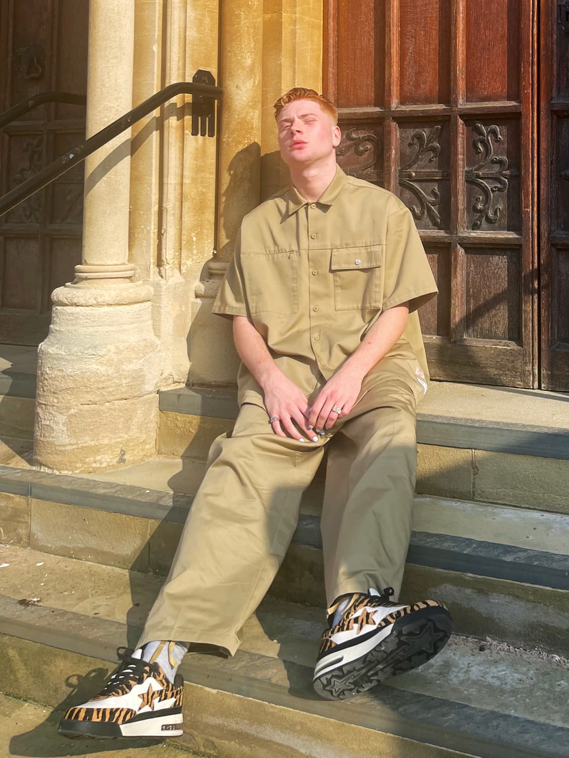 리베레 x 디키즈(LIBERE x Dickies)플러스 워크 셔츠 베이지 상품이미지1