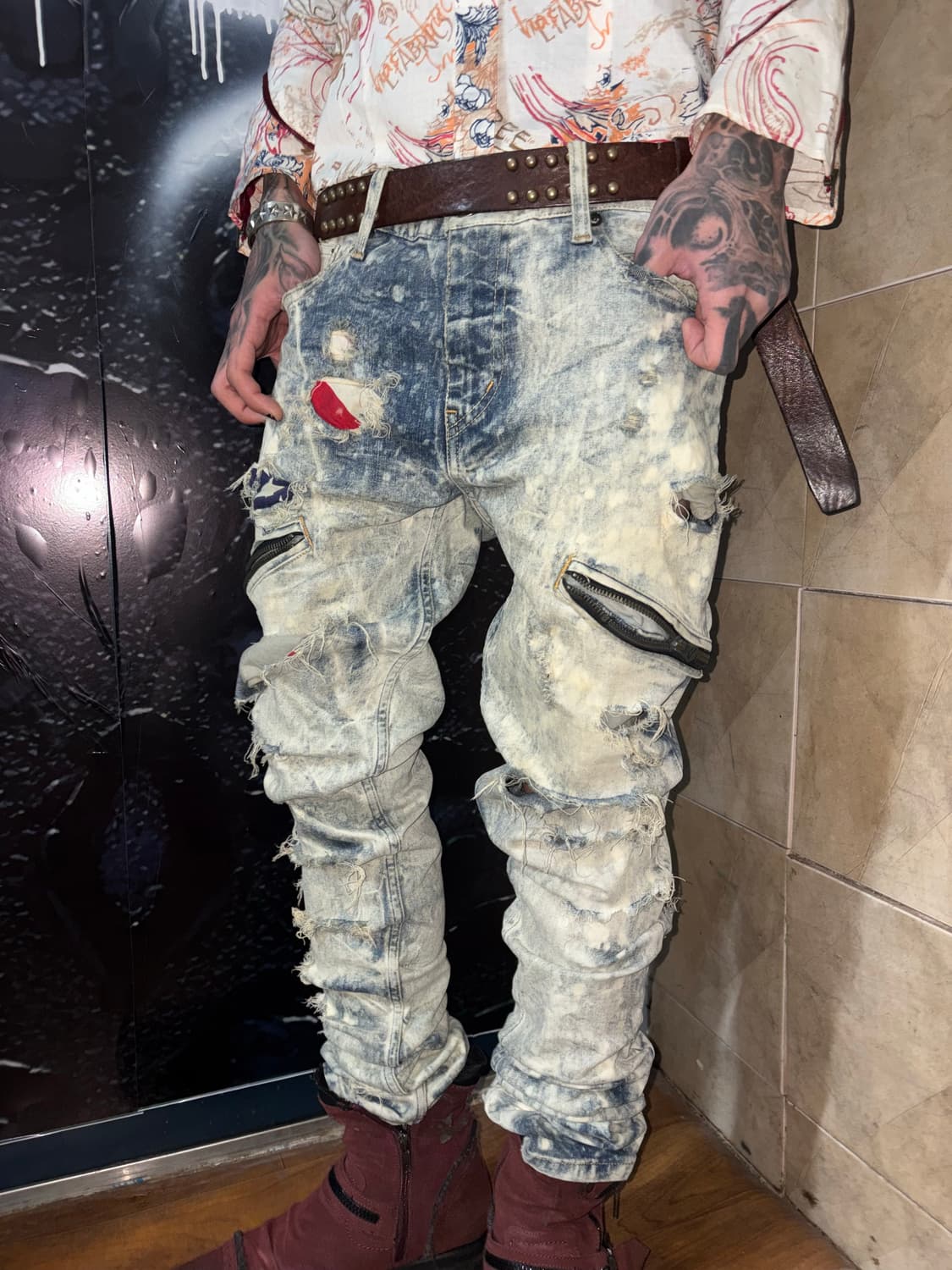 LGB Tie Dye American Flag Detail Pants  상품이미지1