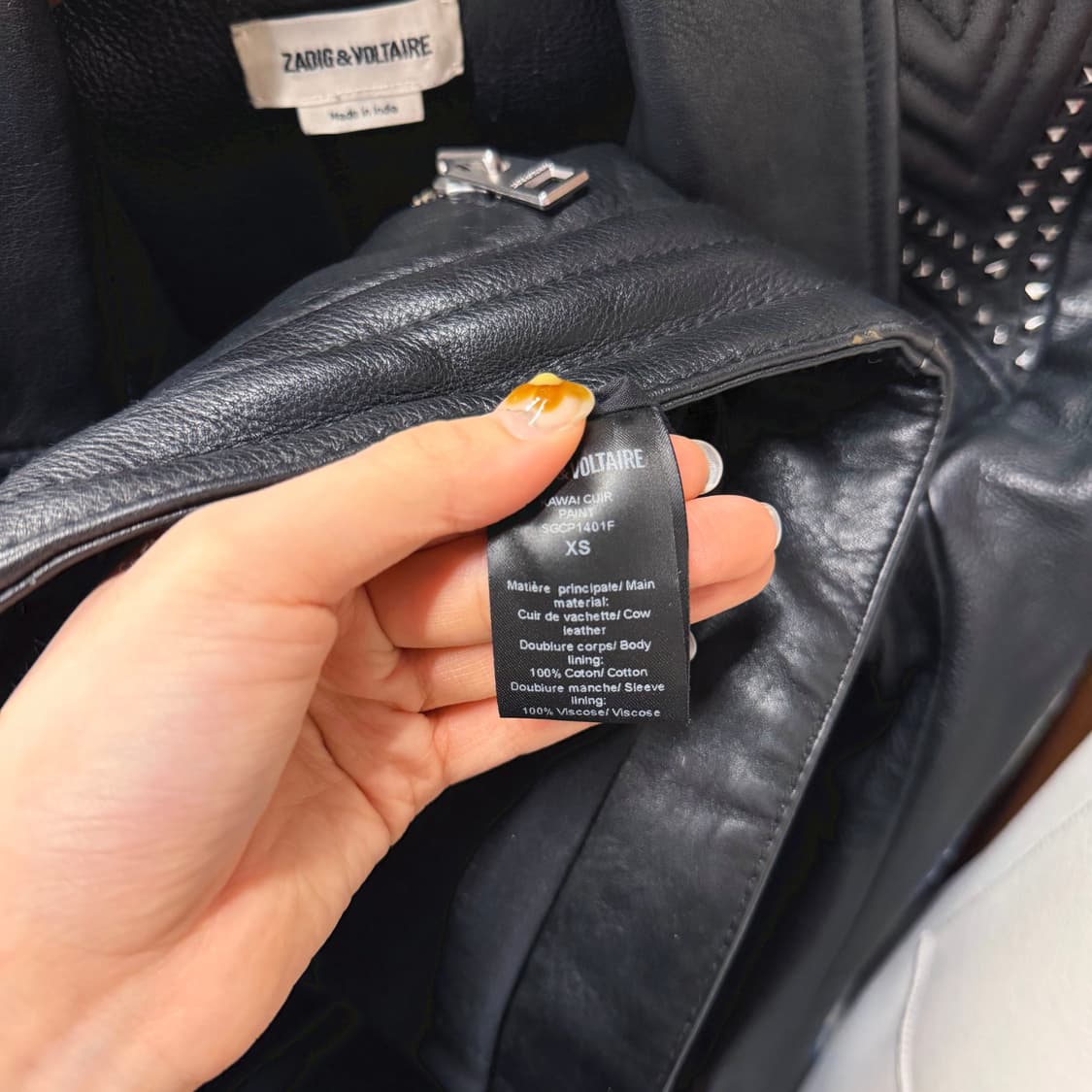 쟈딕 앤 볼테르 라이더 자켓 스터드 숄더 버터플라이 그래픽 프린팅 블랙 상품이미지8