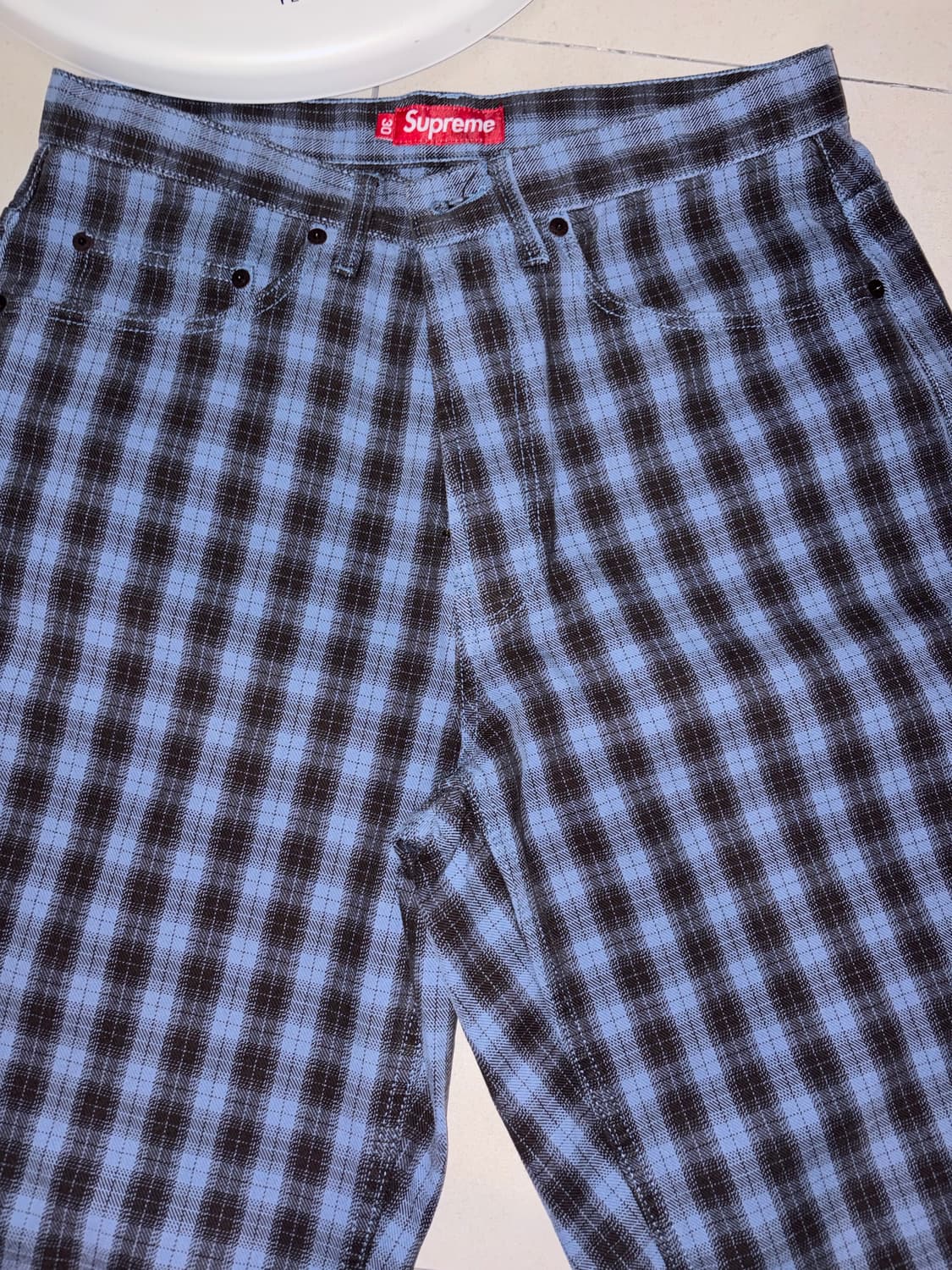 슈프림 플레이드 배기 쇼츠 블루 Supreme Plaid Baggy Sh 상품이미지5