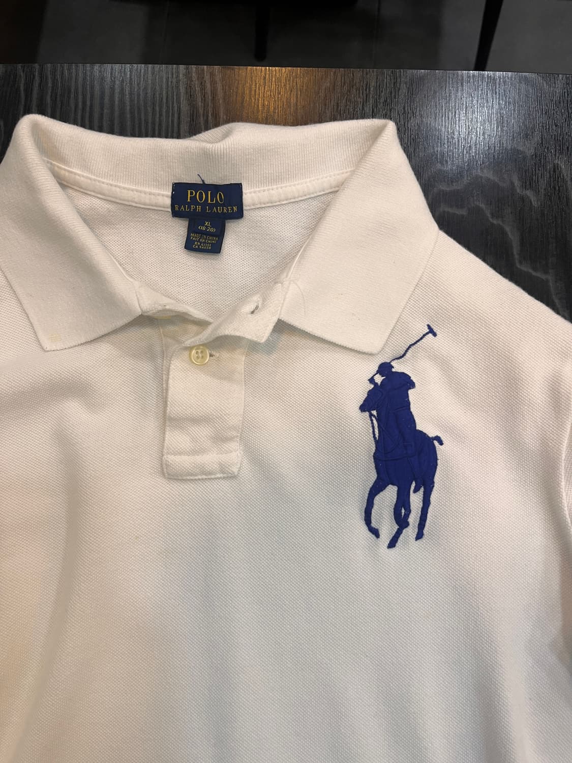 폴로 빅포니 카라티 화이트 흰색 블루로고 상품이미지2