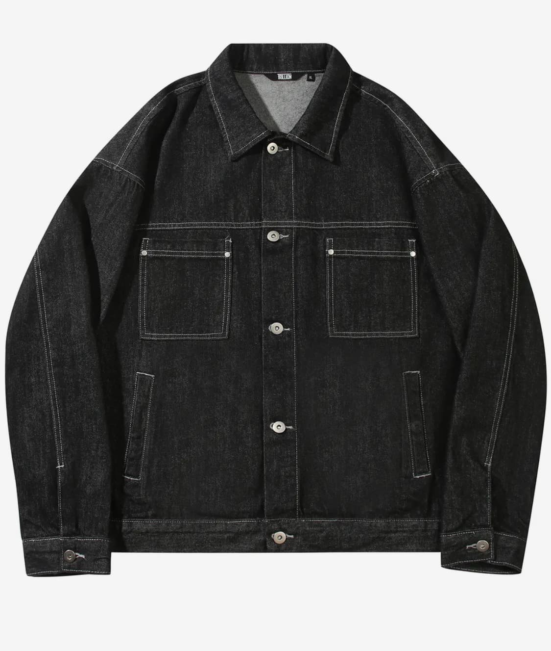 트릴리온 워싱 스티치 데님자켓 (BLACK) 상품이미지1