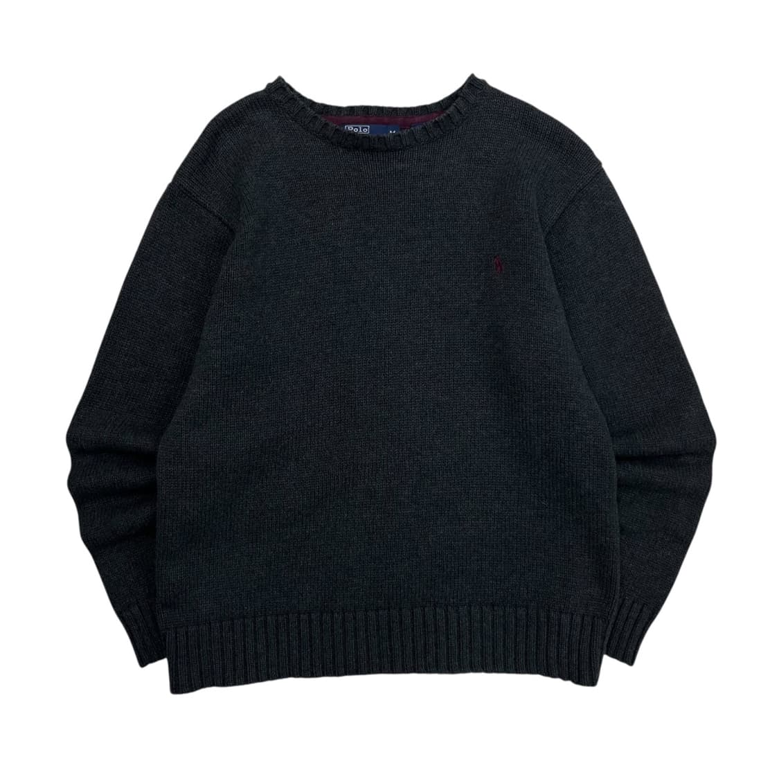폴로 랄프로렌 버건디 차콜 니트 M 상품이미지2