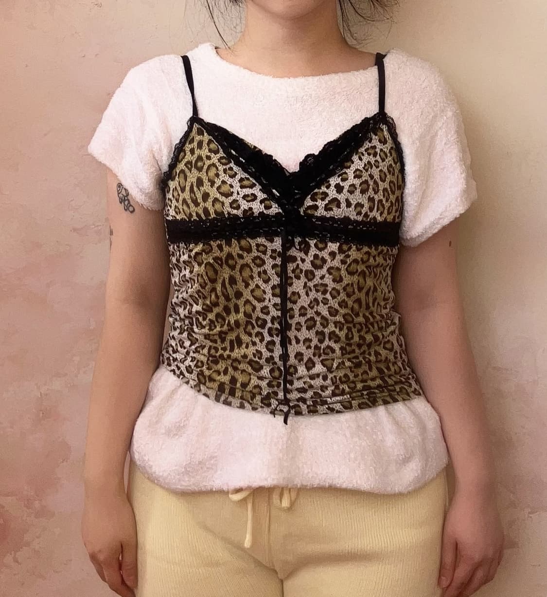 jpn 호피 레이스 슬리브리스 상품이미지1