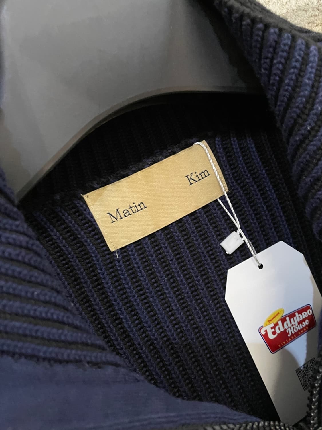 마뗑킴 하이넥 골지 니트집업 가디건  상품이미지5