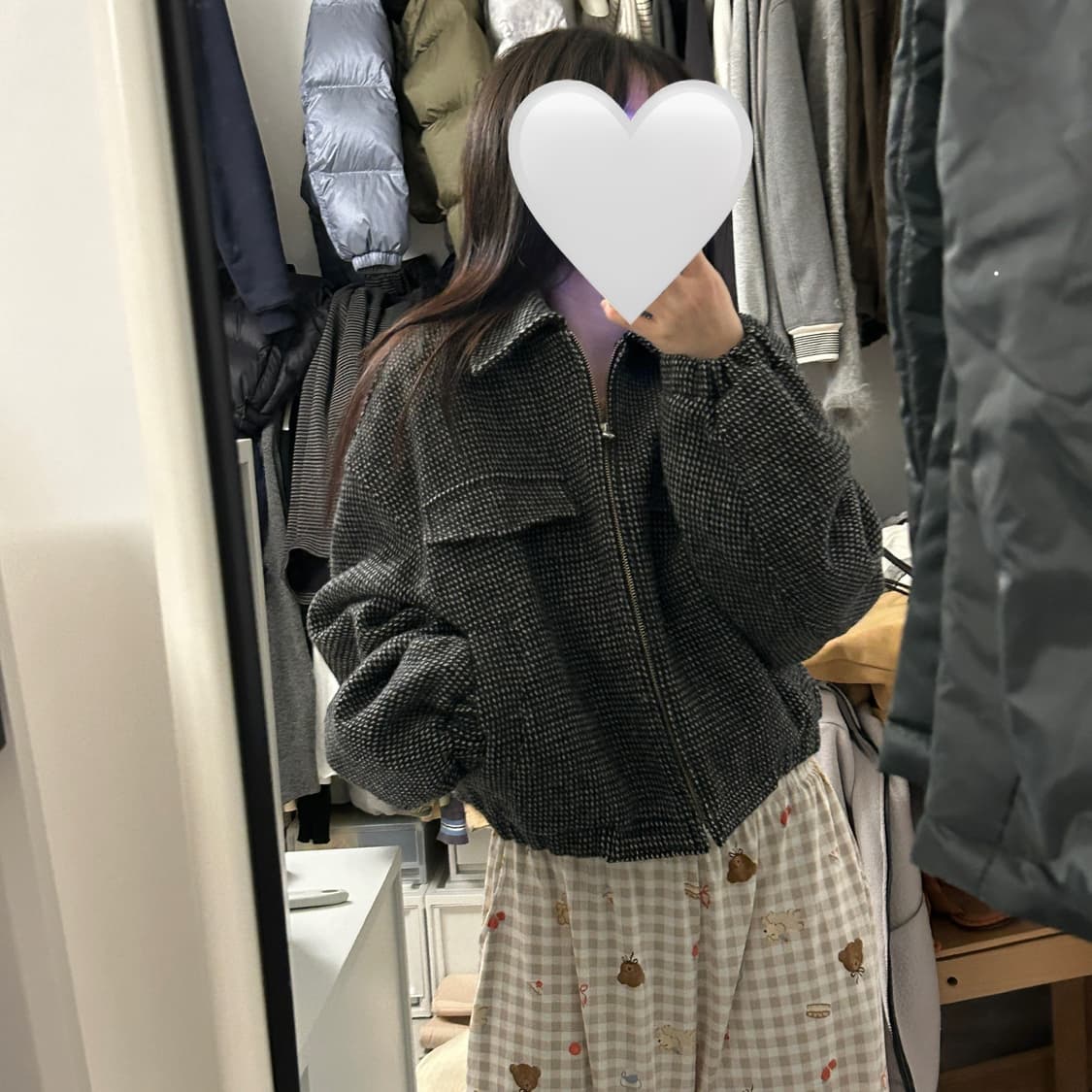 엔오르 체크 봄버 자켓 상품이미지3