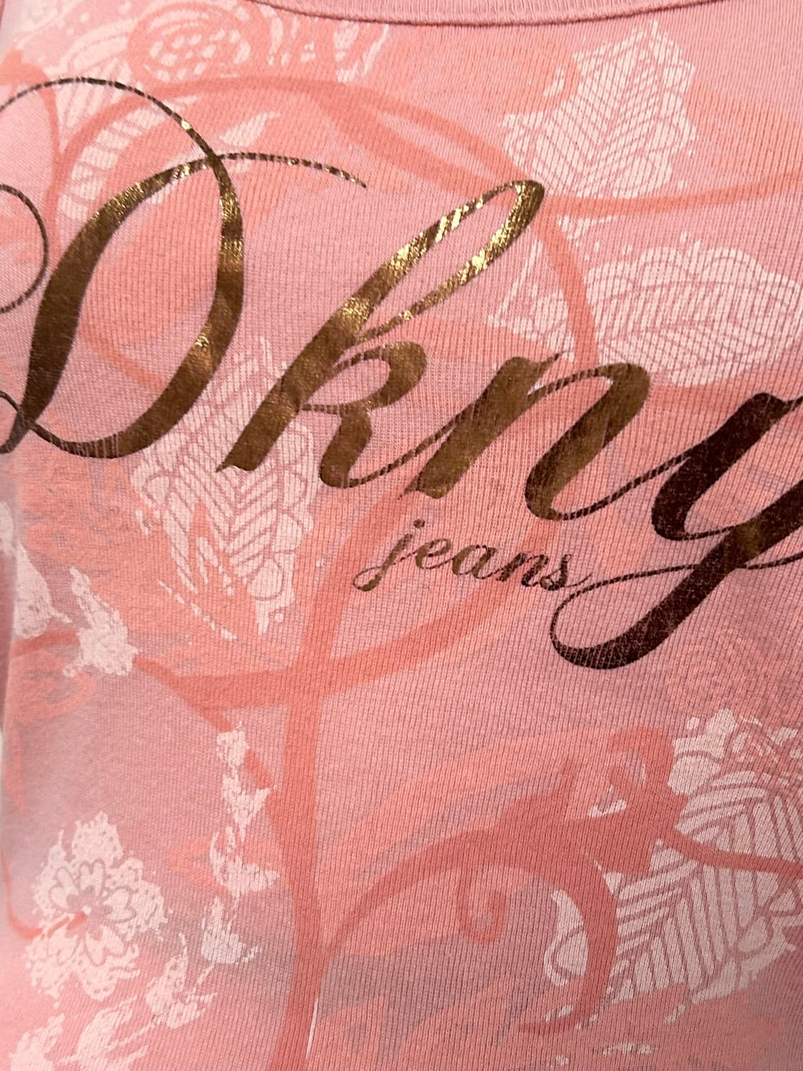 Dkny jeans 코랄핑크 로걀탑 슬리브리스 팝갸루 상품이미지2