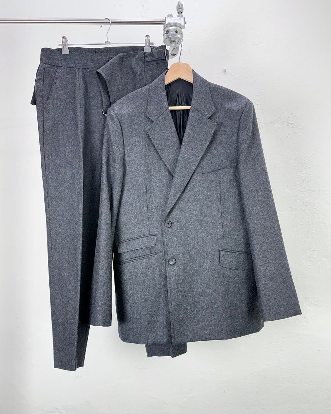 이얼즈 어고 플레어 그레이 더블 브레스티드 울 셋업 상품이미지1