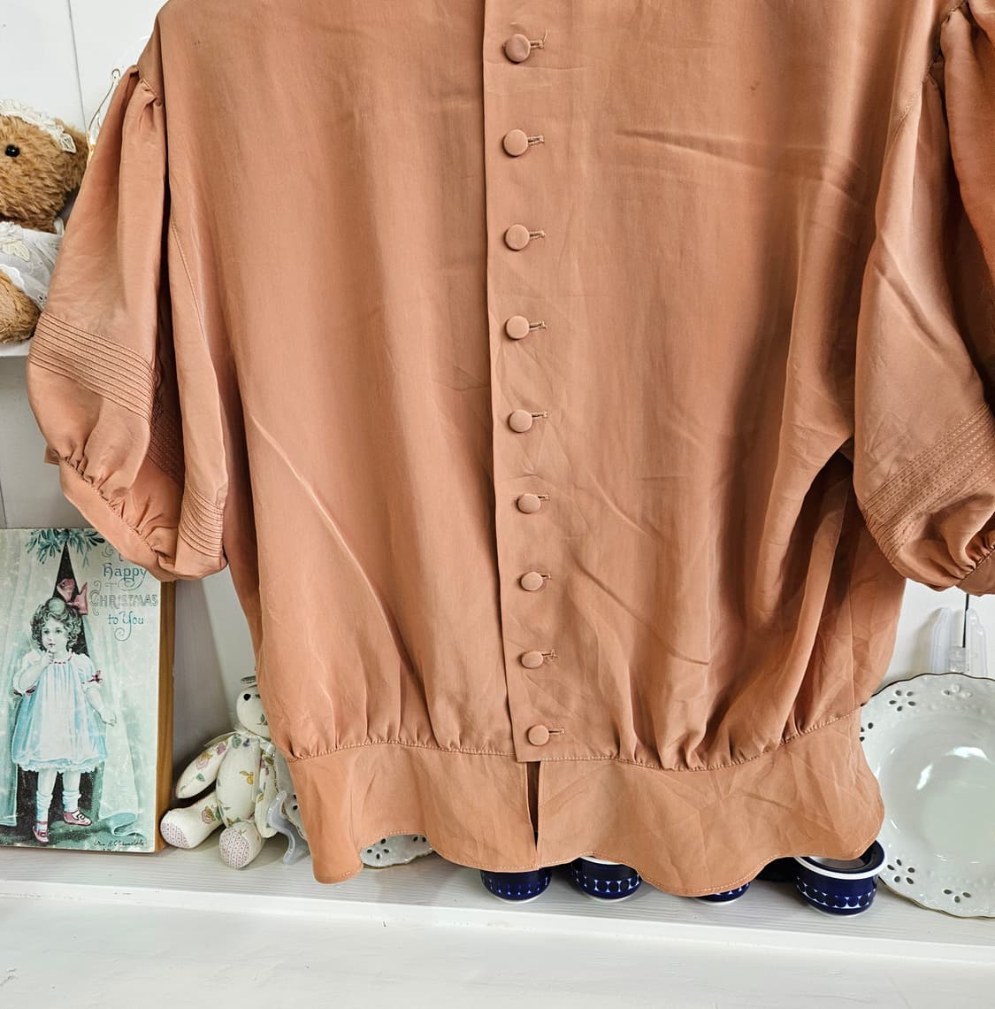 KETTY빈티지 코코아 핑크 프릴 블라우스 상품이미지6