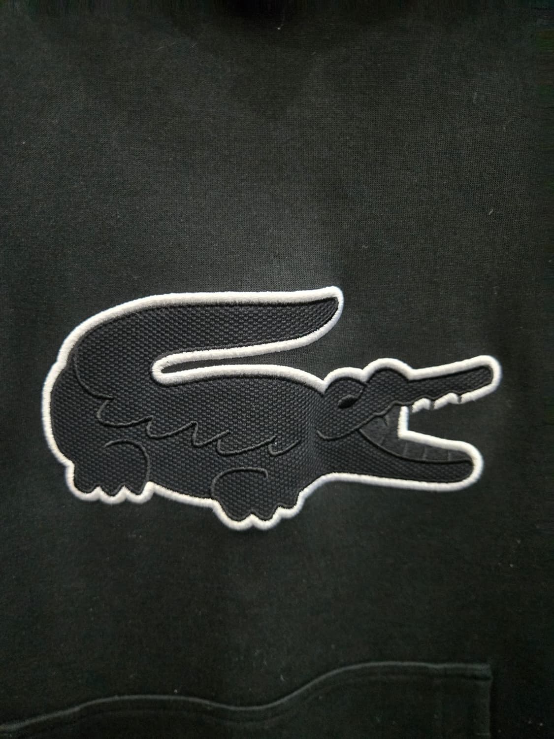 (사이즈FR 3, US S) LACOSTE 라코스테 올블랙 후드티셔츠! 상품이미지2