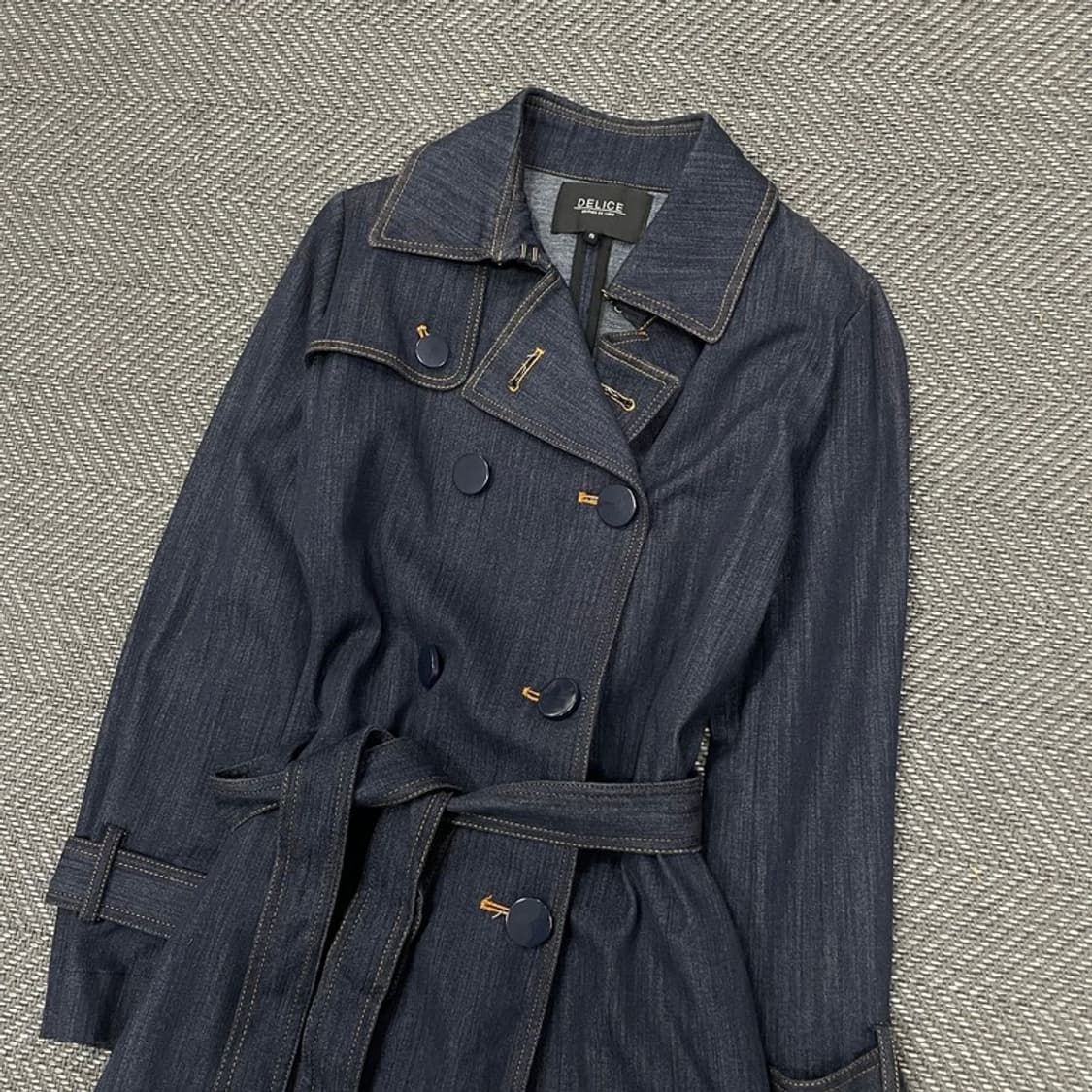 데리스 더블 버튼 데님 코트 v0324 상품이미지3