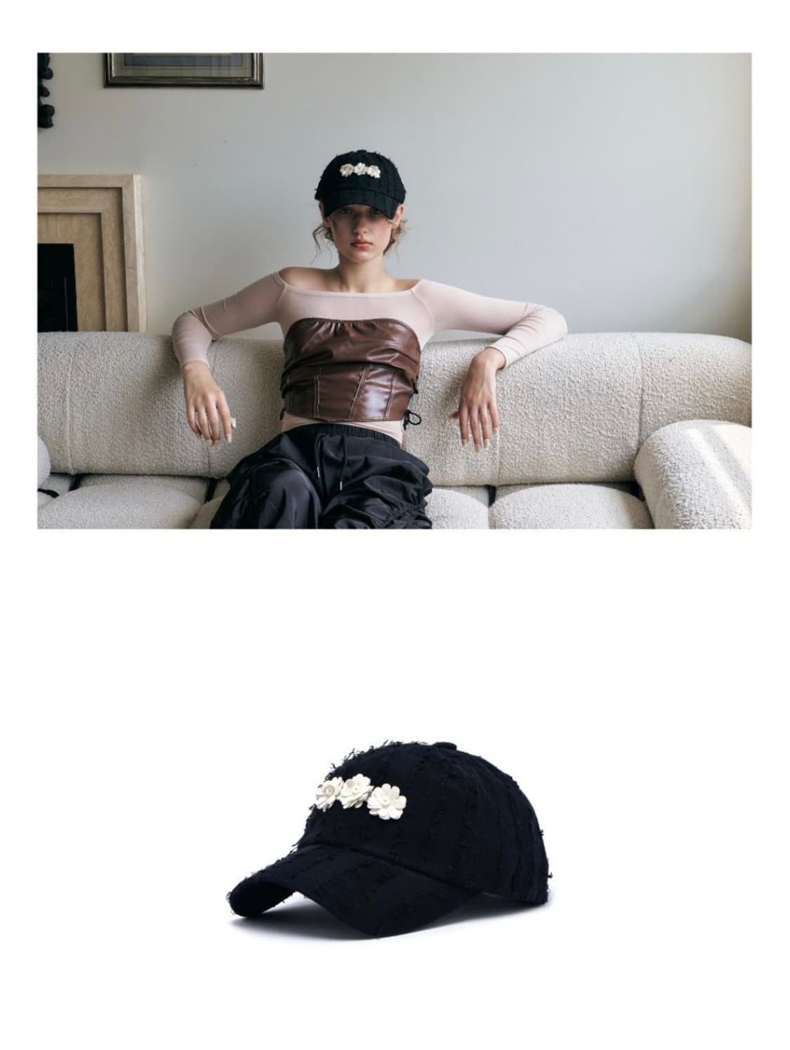 포에지담 플라워 볼캡 상품이미지4